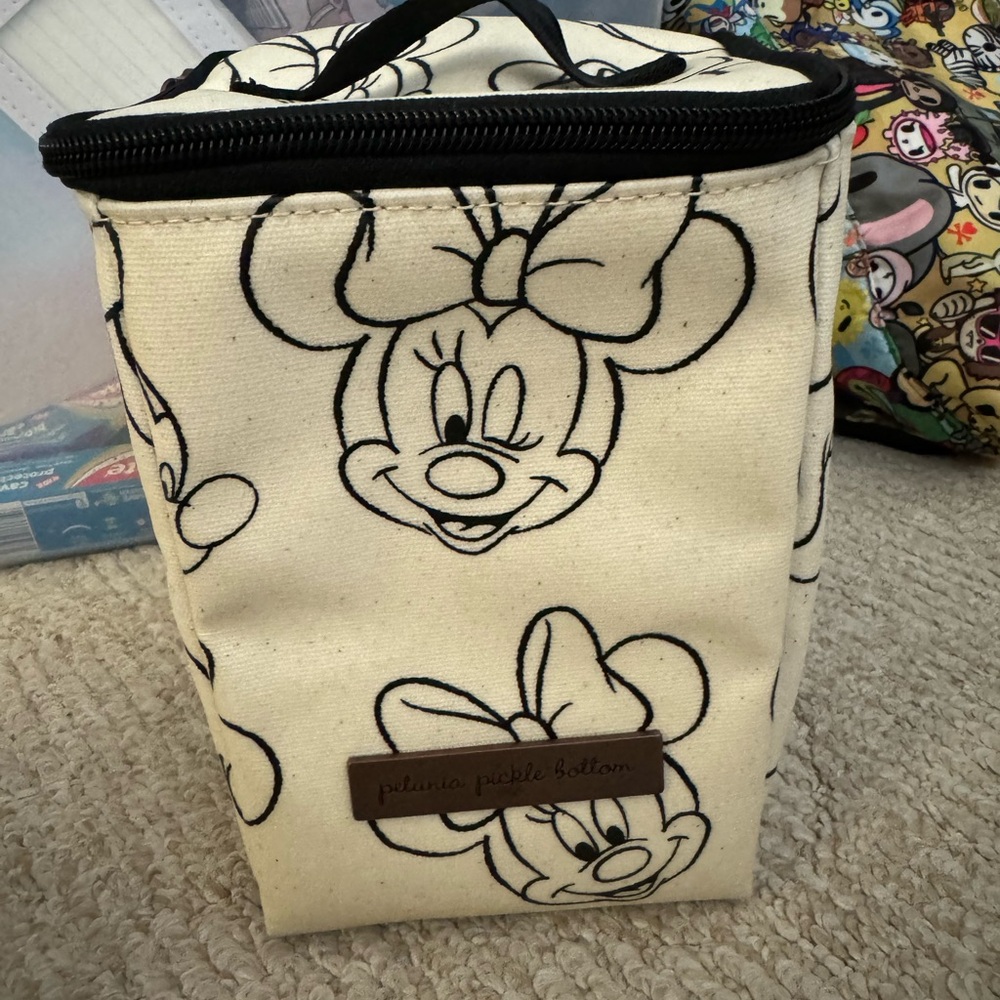 Petunia Pickle Bottom Cool Pixel Plus Mickey & Minnie Insulated Snack Bottle Bag